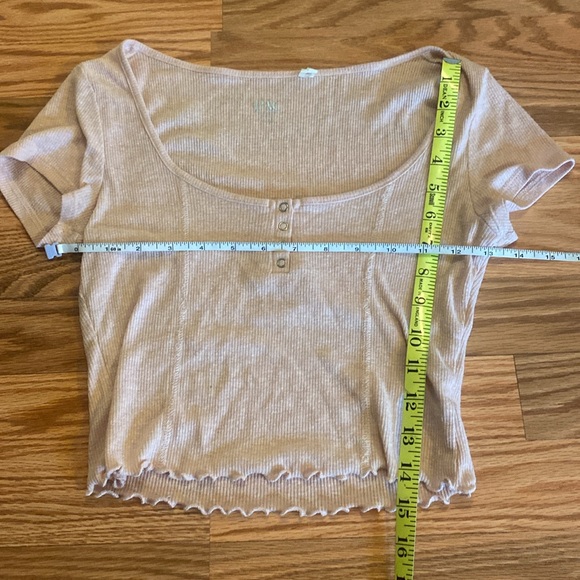 PacSun Ribbed Button Crop Top - Light Pink - Picture 5 of 5